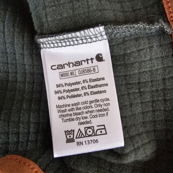 NWT Carhartt Boys Green with Brown Trim Force Jacket, Hoodie, Size Large 16 18 - Picture 5 of 10